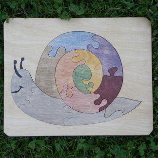 Puzzle en bois écologique - Puzzle escargot - Atelier de bois chantourné