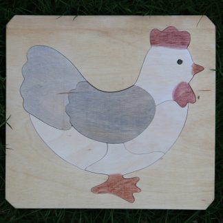 Puzzle en bois écologique - Puzzle poule - Atelier de bois chantourné