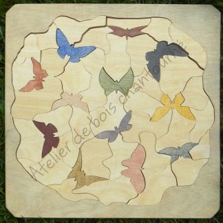 Puzzle vol de papillons par l'Atelier de bois chantourné