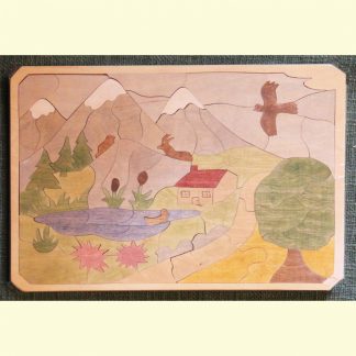 Puzzle bois écologique : montagne . Atelier de bois chantourné