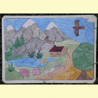 Puzzle montagne - Puzzle écologique 80 pièces - Atelier de bois chantourné