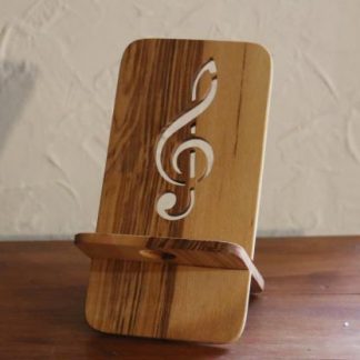 Support de téléphone clé de sol- Atelier de bois chantourné